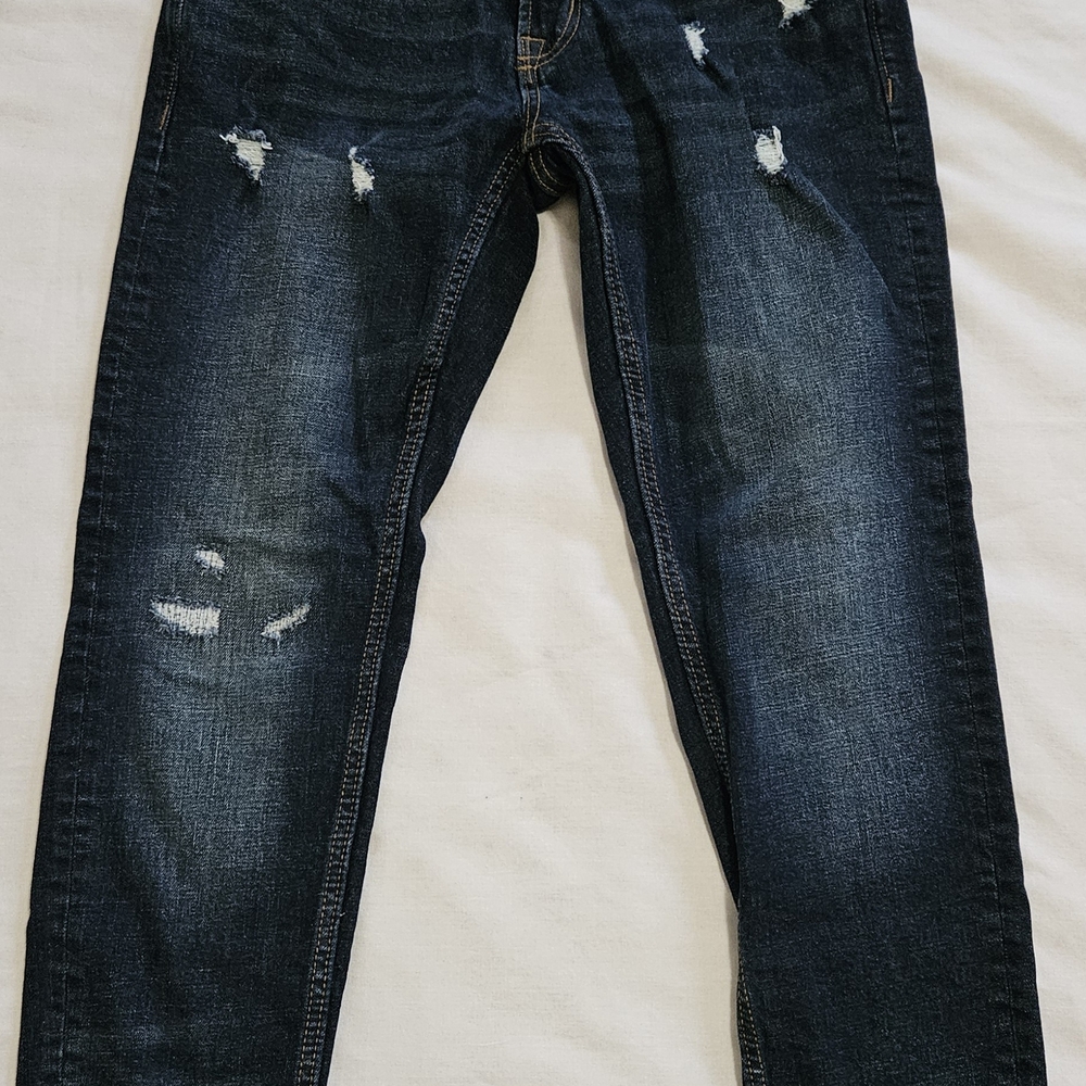 Old Navy Men's Distressed Slim Skinny Jeans, Dark Blue Wash, Size 28×28